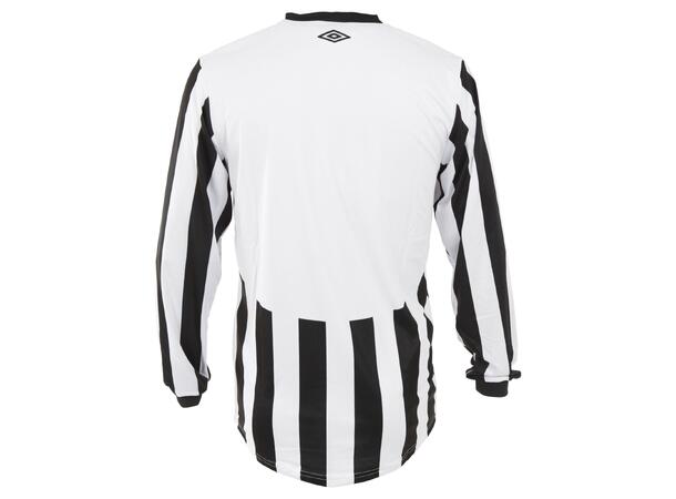 UMBRO Certi Strip Jsy LS J Hvit/Sort 128 Stripet teknisk spillertrøye 